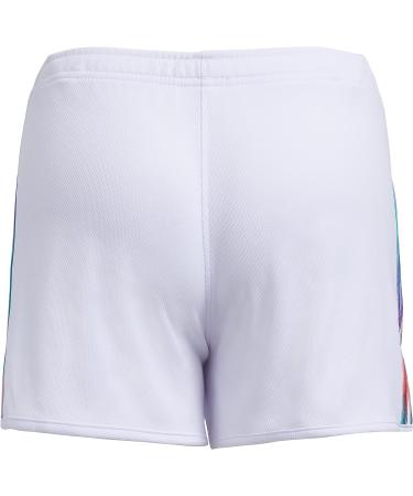 adidas Girls' Large White 3 Stripe Mesh Shorts with Elastic Waistband - Buy Online on GoSupps.com
