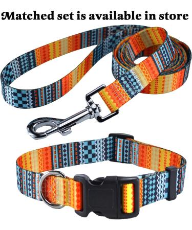 Mihqy Bohemian Dog Collar - Adjustable Soft & Comfortable for Small Medium & Large Dogs - Floral & Geometric Design (Orange XS: 20-30 cm Neck) - Buy Online on GoSupps.com
