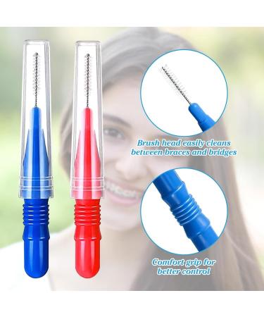 ACBOOR Interdental Brushes - 100 Reusable Dental Brushes for Effective Tooth Cleaning | Red & Blue Space Toothbrush - Buy Online on GoSupps.com