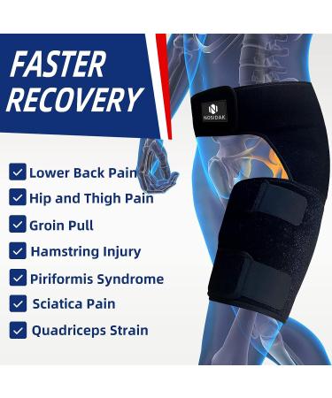 NOSIDAK Hip Brace - Sciatica Pain Relief & Thigh Compression Sleeve for SI Joint, Nerve Pain, Arthritis, Bursitis, and Muscle Strain - Buy Online on GoSupps.com