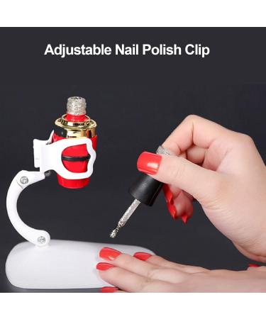 HUSHUI Adjustable Nail Polish Bottle Holder Clip Nail Art Tools for Fingernails Manicures Nail Polish Aid Stand Clip (White) - Buy Online on GoSupps.com