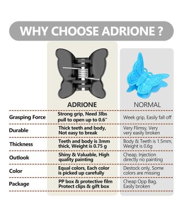 ADRIONE Black Butterfly Hair Clips - 100 Pack, Small Clips for Women's Hairstyles- Strong Grip Hair Accessories for Bangs and Buns - Buy Online on GoSupps.com