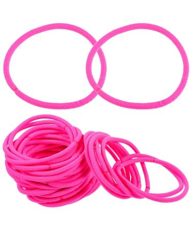 Frcolor Elastic Hair Ties - No Metal No Damage Ponytail Holders (Pack of 50) - Soft Pink Rubber Bands for All Hair Types - International Shipping Available - Buy Online on GoSupps.com