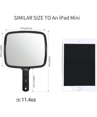 Xnicx Professional Hand Mirror - Barbers Shaving Salon Tool for Travel and Festivals - Compact Black Mirror with Handle - Buy Online on GoSupps.com