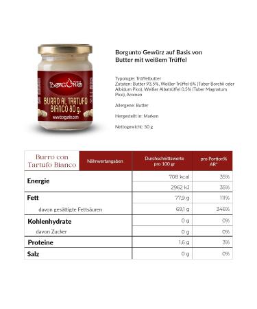 Borgunto Weisser Truffle Butter - 30x80g | Real Marzuolo Tuber Borchii Gluten-Free Preservative-Free - Premium 2023 Production - Buy Online on GoSupps.com
