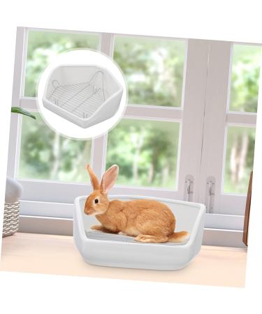 HANABASS Rabbit Toilet Bunny Litter Tray Small Animal Toilet Pet Toilet Guinea Pig Bedding White Ceramics - Buy Online on GoSupps.com