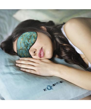 LaCourse 100% Natural Mulberry Silk Sleep Eye Mask for Women - Green Floral | Adjustable 19 Momme Organic Silk | Includes 4 Pairs of EarPlugs and Travel Pouch - Buy Online on GoSupps.com