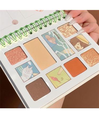 Girls Fruit Eye Shadow Take Notes Eye & Cheek Notebook Tea Earth Color Eye Shadow Makeup Cosmetics (C) - Buy Online on GoSupps.com