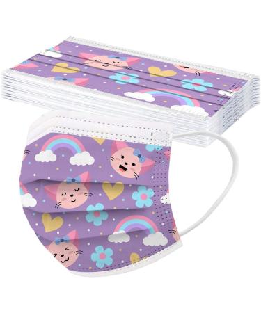 Buy NcQifei 50-Piece Kids Disposable 3-Layer Face Masks - Cute Cartoon Design Breathable Protection for Boys & Girls - Buy Online on GoSupps.com