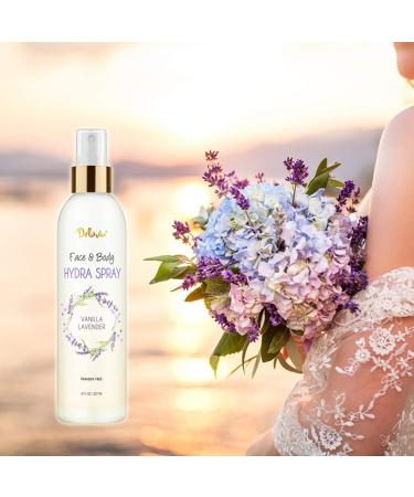 Deluvia Hydra Spray, Moisturizing Body Spray and Face Mist with Essential Oils, Organic Aloe Vera, Dead Sea Salts, Provitamin A, Vitamin C. Alcohol Free, Paraben Free. (Vanilla Lavender) - Buy Online on GoSupps.com