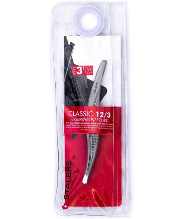 Staleks P-12 Eyebrow Tweezers with PVC Case | Precision Plucking Tool | 9.5 cm Length | International Shipping Available - Buy Online on GoSupps.com