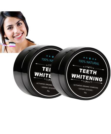 2PC Natural Charcoal Teeth Whitening Powder natural activated carbon powder tooth whitening refreshing breath tooth whitening & tooth cleaning powder removal of tooth stains