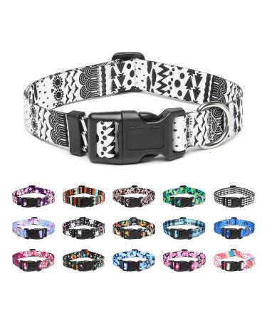 Mercano dog collar adjustable soft nylon comfort & robust patterned dog collar for small medium -sized dog puppies (m black white b) m black white b - Buy Online on GoSupps.com