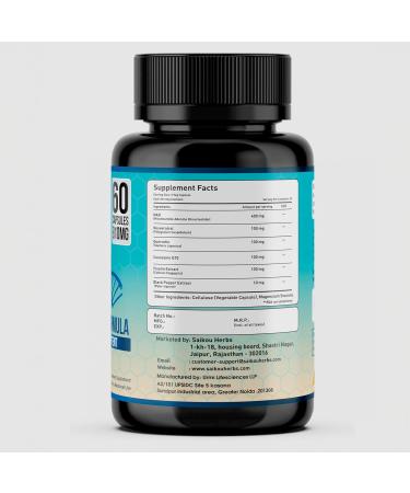 SAIKOU HERBS NAD+ Supplement 810mg with Nicotinamide Adenine Dinucleotide Resveratrol Quercetin Coenzyme Q10 Fisetin and Black Pepper - Healthy Aging - High Absorption - 60 Capsules - Buy Online on GoSupps.com