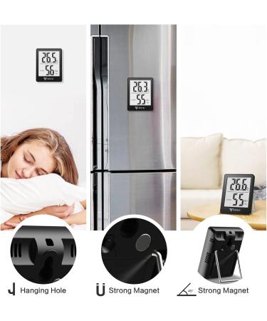 DOQAUS Mini Hygrometer Thermometer - High Accuracy Indoor Air Humidity Meter for Baby Room Living Room & Office - Black - Buy Online on GoSupps.com