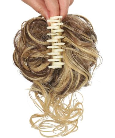 Claw Messy Bun Hairpiece Clip | Wavy Curly Chignon Updo | Synthetic Ponytail for Women & Girls - Buy Online on GoSupps.com