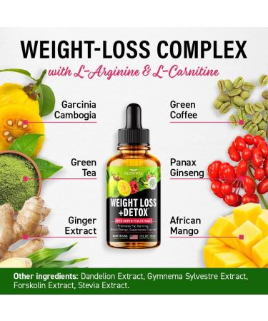 Natural Detox Weight Loss Drops Made in USA - Effective Appetite Suppressant & Metabolism Booster - 1 Fl Oz - Buy Online on GoSupps.com