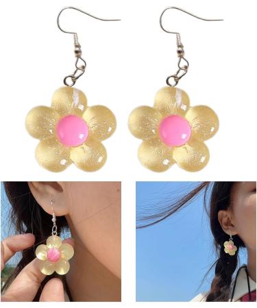 Shop Feyley Earrings | Colorful Resin Flower Dangle Earrings for Parties - Violet Charm Jewelry - Buy Online on GoSupps.com