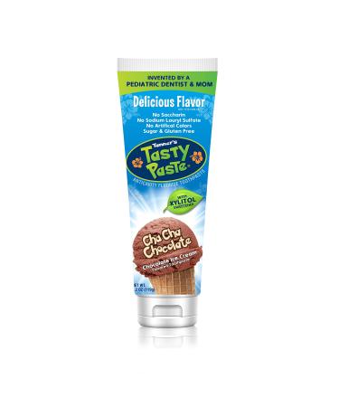 Tanner's Tasty Paste Cha Cha Chocolate - Anticavity Fluoride Childrens Toothpaste/Great Tasting, Safe, and Effective Chocolate Flavored Toothpaste for Kids (4.2 oz.) Chocolate 4.2 Ounce (Pack of 1)