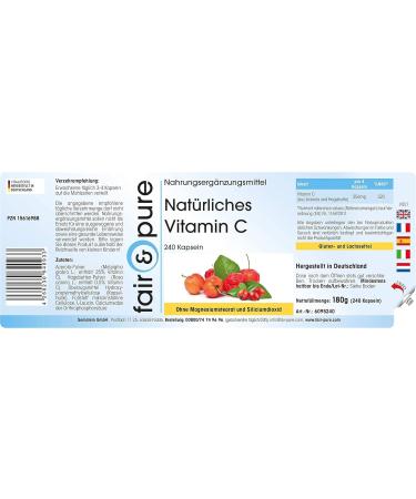 SoMatEm Fair & Pure Natural vitamin C from acerola and rosehip vegan 240 vitamin C capsules - Buy Online on GoSupps.com