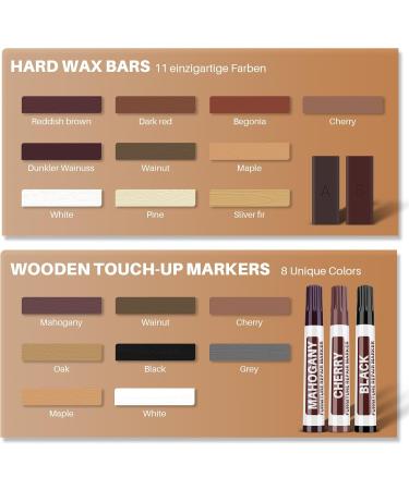Wood Floor Repair Kit - Fix Scratches Cracks & Holes | 6 Wax Colors & 8 Marker Colors with Melting Tool - International Shipping - Buy Online on GoSupps.com