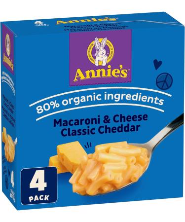 ANNIE'S - VALUE PACK SIZE - MACARONI and CHEESE Classic Cheddar 4 Pack 680 Grams Box & Cinnamon Toast Crunch Cereal No Artificial Flavours No Synthetic Colours Organic - Buy Online on GoSupps.com