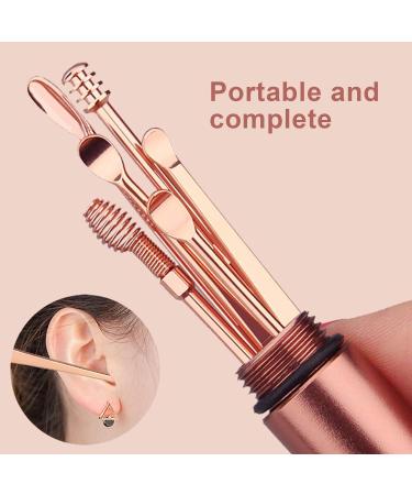 Stainless Steel Earwax Remover Kit - Rose Gold+Gold | Ear Cleaning Tool Set for Earwax Removal and Cleaning - Buy Online on GoSupps.com