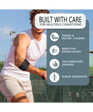 Cinlitek Tennis Elbow Brace - Pain Relief & Support for Tendonitis, Golfers Elbow - Compression Pad for Men & Women - Ideal for Weightlifting, Tennis, Golf - Sports Injury Recovery - Buy Online on GoSupps.com