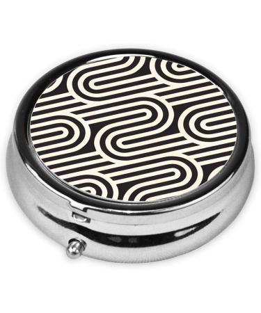 Buy Black Curved Textured Round Pill Box - 3 Compartment Portable Travel Organizer for Medication - Buy Online on GoSupps.com