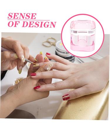 IWOWHERO Glassware Tools Nail Art Brush Cup Pink Heart-shaped Tool Crystal Glass Glass Nail Dish Cup 5.70X5.40X5.40CM Pink - Buy Online on GoSupps.com