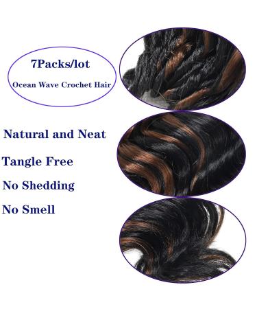 Ocean Wave Crochet Hair Pre Looped 9 Inch 7 Packs Deep Wave Short Curly Braiding Extensions, Synthetic Hair for Women - 9Inch (Pack of 7) - Buy Online on GoSupps.com
