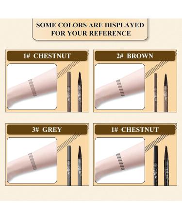 4-Tip Microblading Eyebrow Pen Waterproof Eyebrow Pencil Microblade Eyebrow Pens for Women Long-Lasting Magic Eye Brow Pencil with 4 Fork Tip for Makeup Cosmetics (chestnut) 1# Chestnut - Buy Online on GoSupps.com