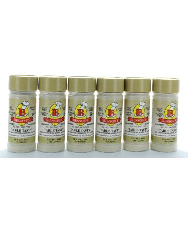 Bensons - 6-Pack Table Tasty No Potassium Chloride Salt Substitute - No Sodium Salt Alternative - 6 Plastic Bottles With Shakers (3 oz)(Pack of 6) - Buy Online on GoSupps.com