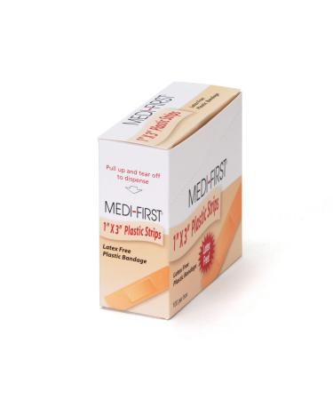 Medi-First 60033 Plastic Strip Bandage  1-Inch by 3-Inch  100 Per Box