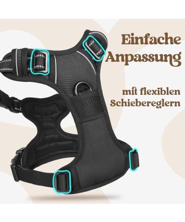 Rabbitgoo Dog Harness for Large Dogs - Adjustable No-Choke Reflective Chest Harness with Handle - Soft Padded XL - Black (1 Pack) - Buy Online on GoSupps.com