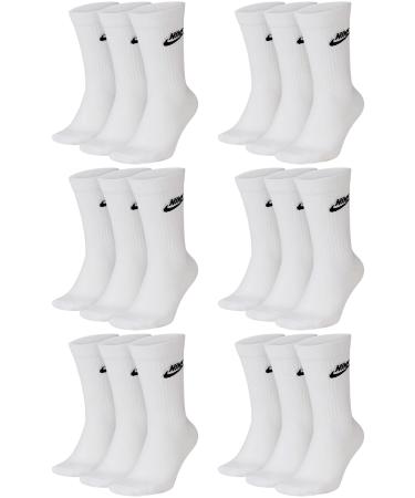 Nike DX5025-9 Pair of sports socks - white/black/multicolor - Sportswear Everyday Essential Crew socks 34/38/42/50 - women men unisex color: white/white/white size: 38-42