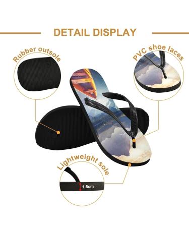 Mnsruu Mountain Lake Print Flip Flops - Stylish Comfort for Home Hotel Spa & Travel for Men & Women - Buy Online on GoSupps.com