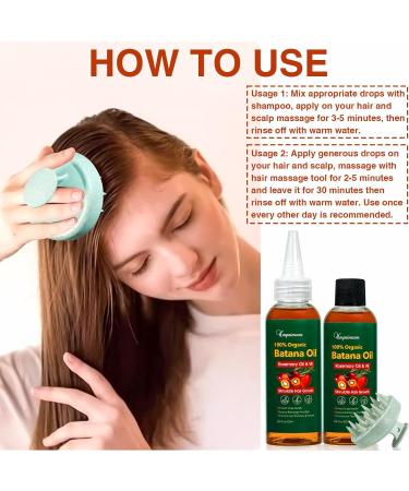 Organic Batana Oil 2 Pack for Hair Growth | Rosemary & Vitamin E Blend | Boost Thickness & Nourish Scalp - 6.76 fl. oz - Buy Online on GoSupps.com