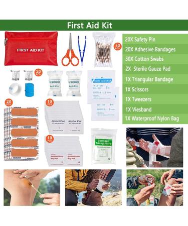 Survival Kit 163 in 1 - High-Quality Emergency Gear with Knife Flashlight & First Aid for Hiking & Camping - Buy Online on GoSupps.com