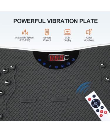 Vibration Plate Exercise Machine with Remote Control & Resistance Bands - Black & White - Buy Online on GoSupps.com