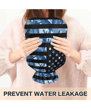 Naanle Vintage Camouflage American Flag Hot Water Bottle - 1L Transparent Heating Pad for Bed Hand & Feet Warmer | Pain Relief & Cold Therapy - Buy Online on GoSupps.com
