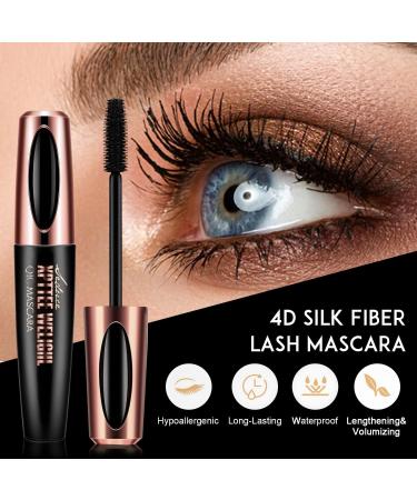 NICEMOVIC 4D Silk Fiber Eyelash Dye Mascara Waterproof Black Natural Long Eyelashes False Eyelashes Ink for Long Lasting Eye Makeup - Buy Online on GoSupps.com