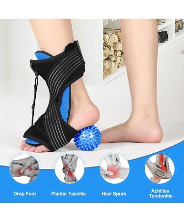 AMIAWIT Plantar Fasciitis Night Splint - Adjustable Brace for Heel, Ankle & Arch Pain Relief - Achilles Tendonitis Support - Women Men (Blue) - Buy Online on GoSupps.com