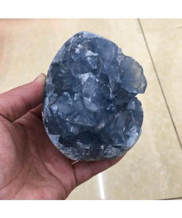 Natural Crystal Rough Crystal Natural Blue cave Crystal Cluster Halo Quartz Crystal Cluster Stone (Size : 600-700g)