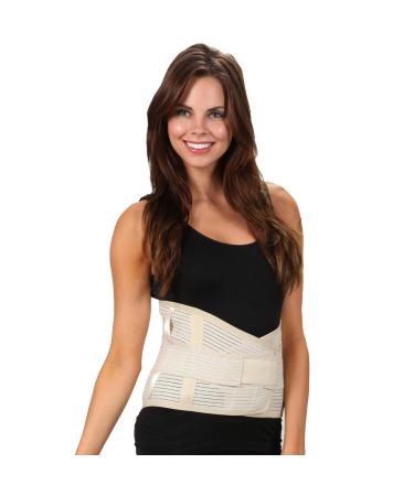invera Lower Back Support Brace Lumbar Support Belt for Men and Women (Beige)