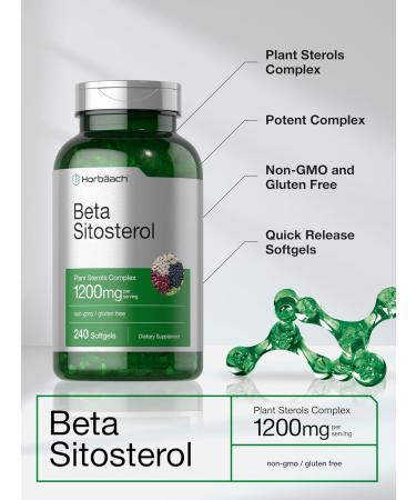 Horb ach Beta Sitosterol 1200mg | 240 Softgel Capsules | Mega Strength | Plant Sterols Complex | Non-GMO Gluten Free Supplement - Buy Online on GoSupps.com