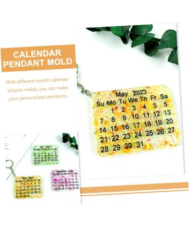 LALAFINA Mold Epoxy Chic Silicone Key Calendar Pendant Keychain Creative Multipurpose Making Chain for Diy White 25.3x24cm - Buy Online on GoSupps.com