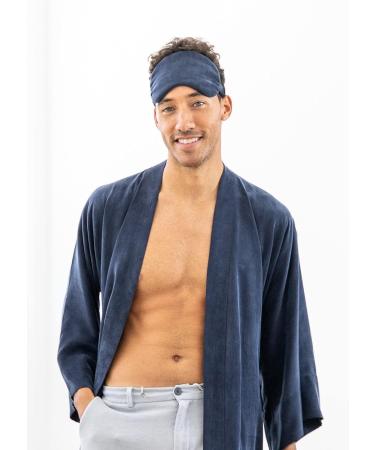 Niluu Luxury Vegan Silk Sleep Mask | Super-Smooth & Comfortable Night Eye Mask for Men and Women | Midnight Blue - Buy Online on GoSupps.com