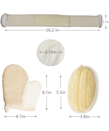 ATTEASAY Exfoliating Loofah Back Scrubber - 5 Pack | Eco-Friendly Biodegradable Body Scrubber Set for Women and Men - Buy Online on GoSupps.com