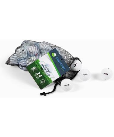 24 Pro Line Recycled Golf Balls Mix - Clean Green - Used Golf Balls Bulk - Includes Mesh Bag - Men and Women - Buy Online on GoSupps.com